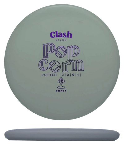 Clash Discs Popcorn - Softy / 169g - Soft Gray (Purple Foil) - Skyline Disc Golf