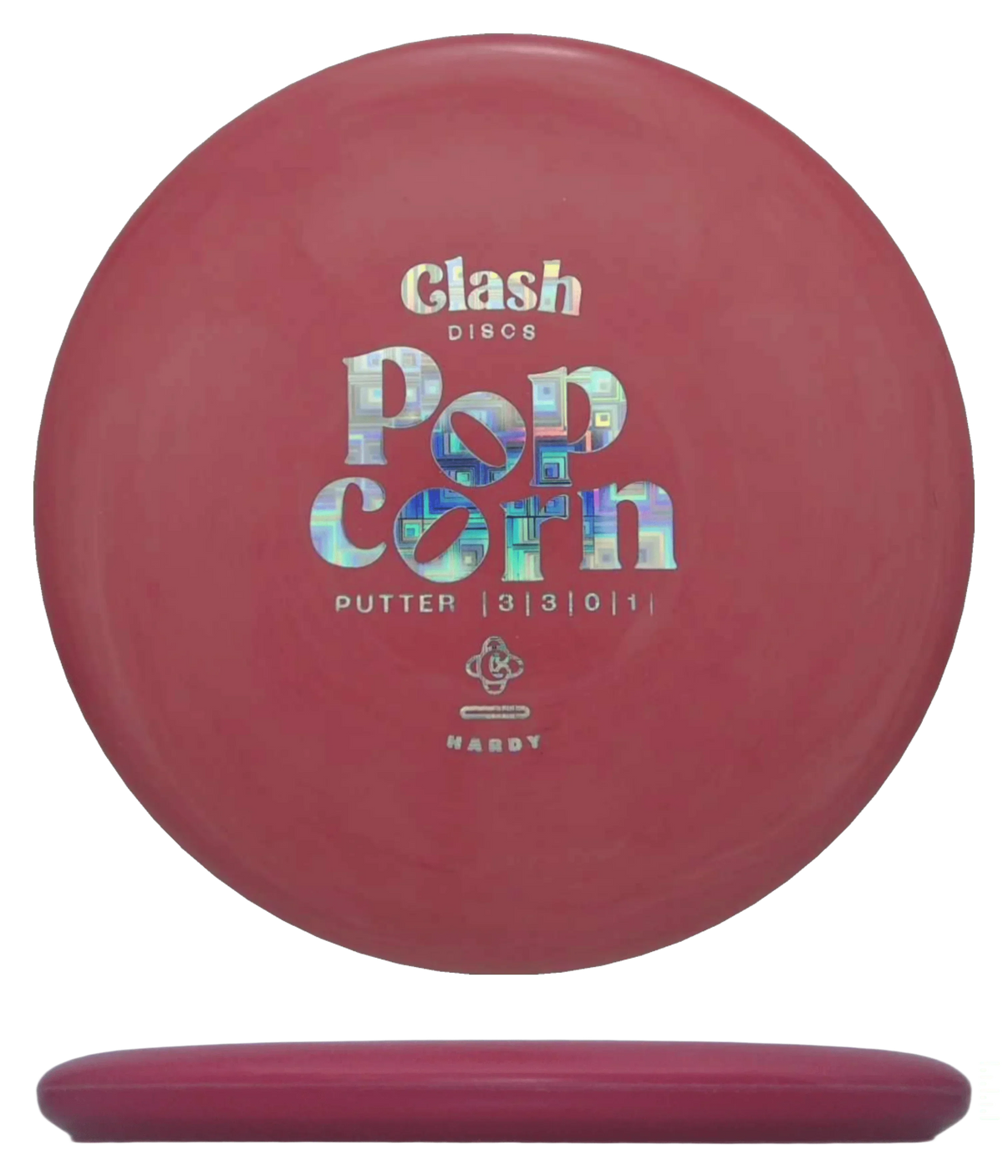 Clash Discs Popcorn - Hardy / 167g - Pastel Red (Chrome) - Skyline Disc Golf