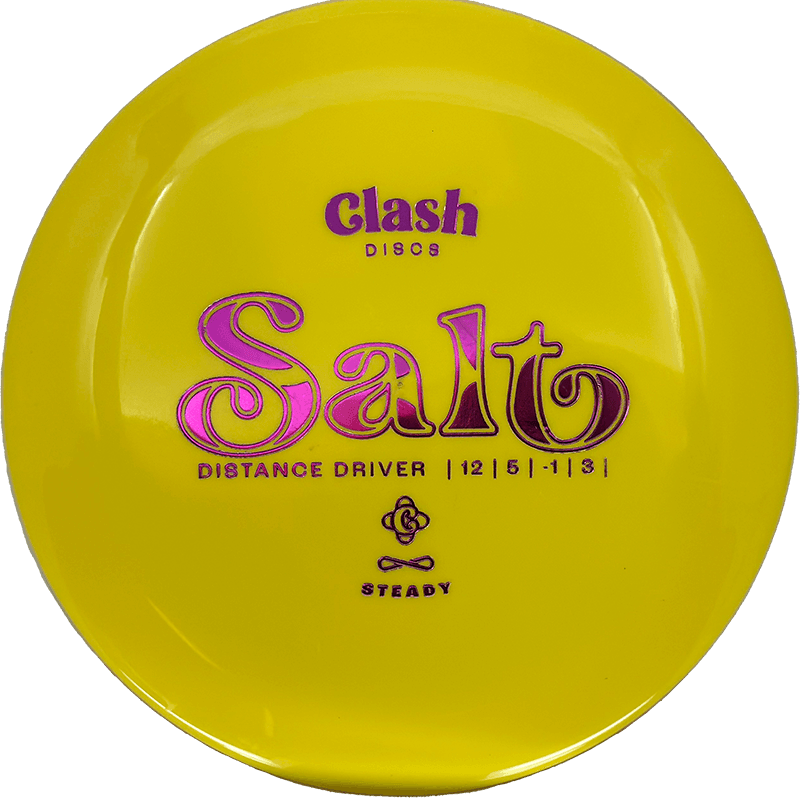 Clash Discs Salt - Steady / 172g - Yellow (Pink Foil) - Skyline Disc Golf