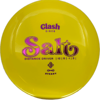 172g - Yellow (Pink Foil) Steady Clash Discs Salt - Skyline Disc Golf