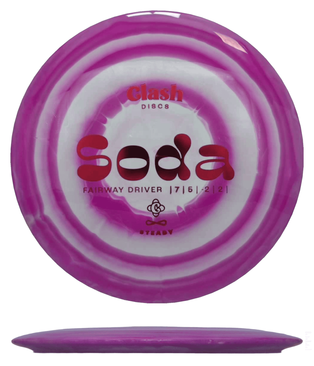 Clash Discs Soda - Steady Ring / 173g - Magenta Swirl (Red Foil) *018* - Skyline Disc Golf