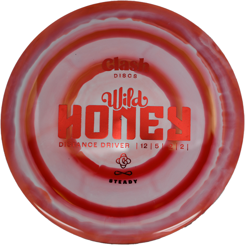 Clash Discs Wild Honey Clash Discs Wild Honey - Steady Ring / 173g - Red Swirl (Red Foil) - Skyline Disc Golf