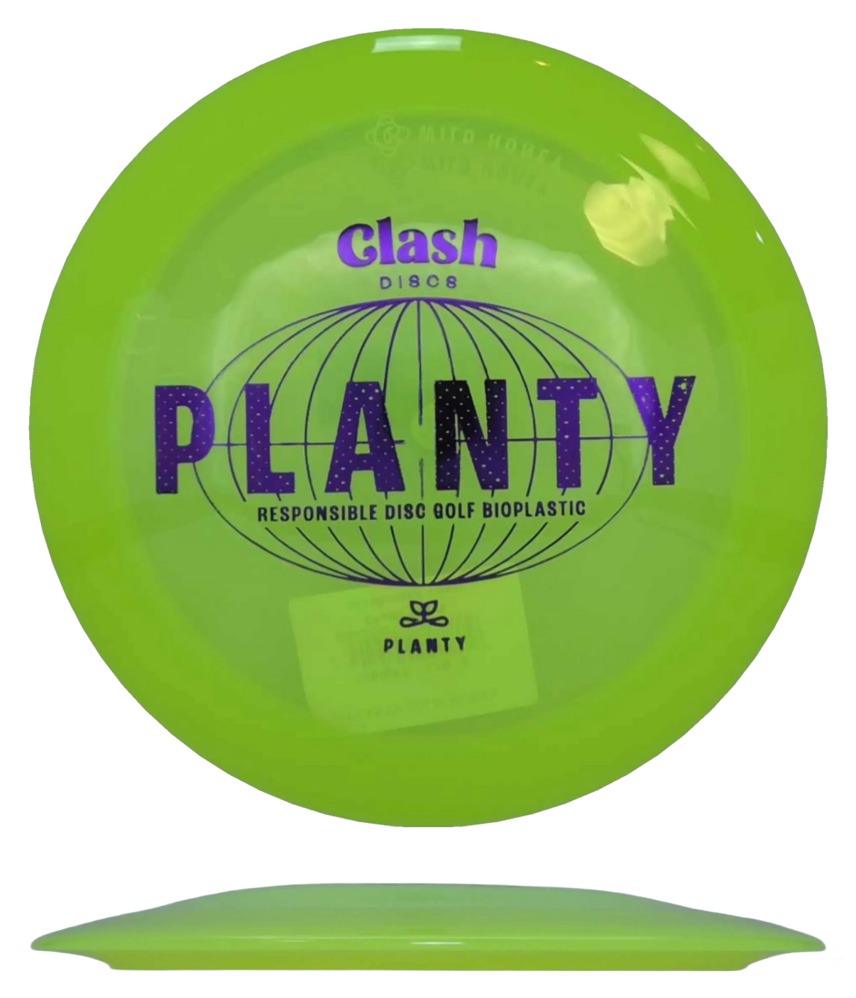 Clash Discs Wild Honey - Planty / 170g - Highlighter Yellow (Purple Foil) - Skyline Disc Golf