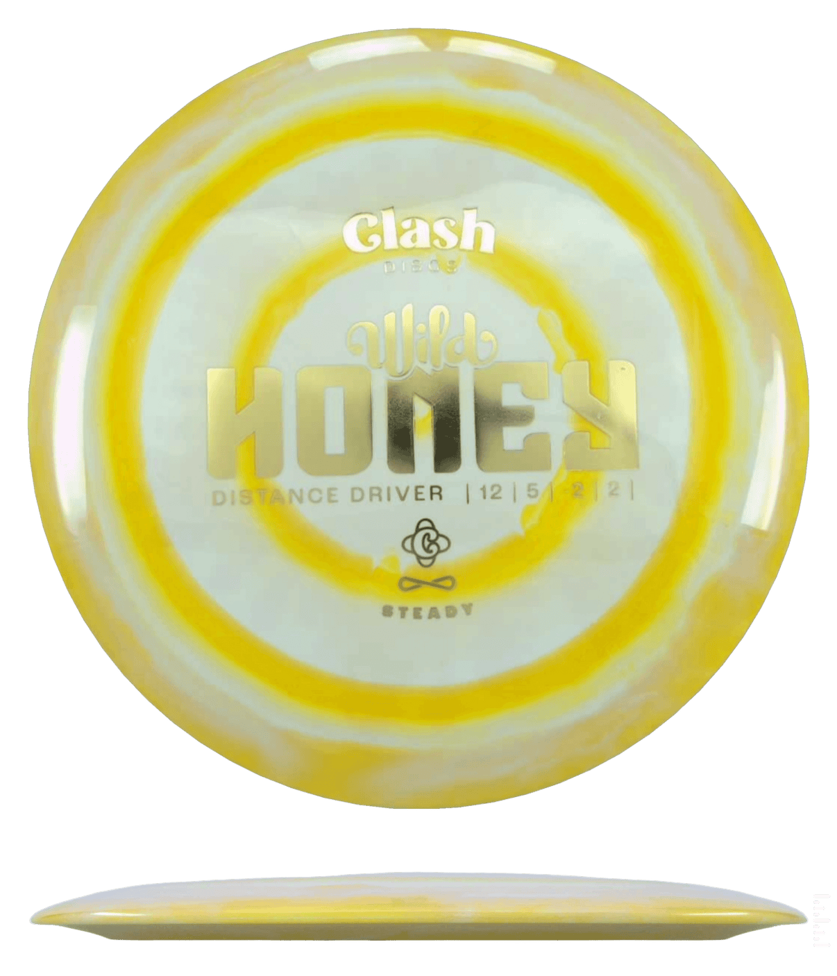 174g - Yellow Swirl (Gold) Steady Ring Clash Discs Wild Honey - Skyline Disc Golf
