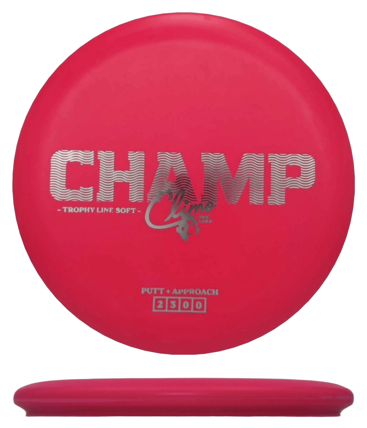 175g - Hot Red (Silver Foil) Trophy Line Soft Climo Discs Champ - Skyline Disc Golf