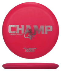 175g - Hot Red (Silver Foil) Trophy Line Soft Climo Discs Champ - Skyline Disc Golf