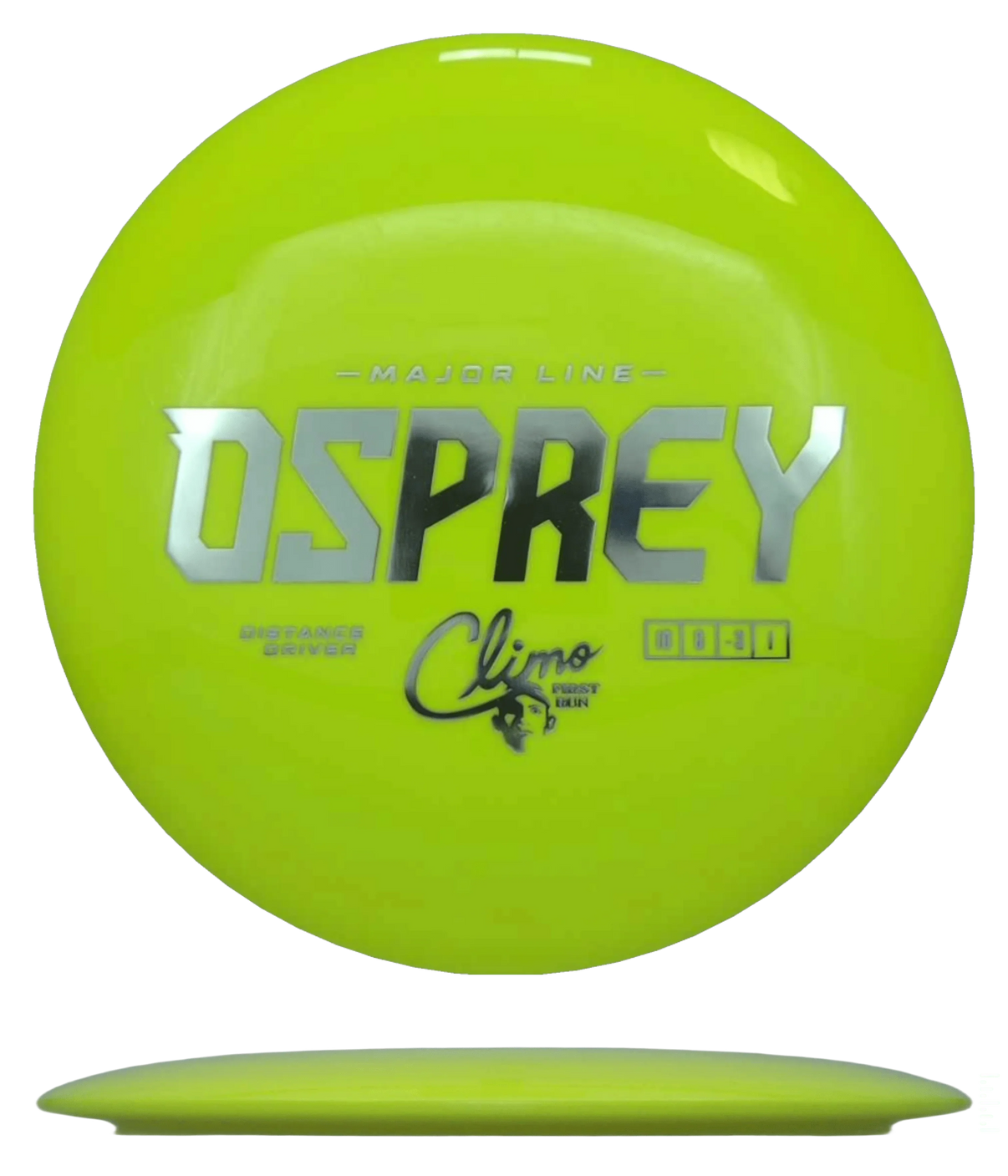 172g - Canary Yellow (Silver Foil) Major Line Climo Discs Osprey - Skyline Disc Golf