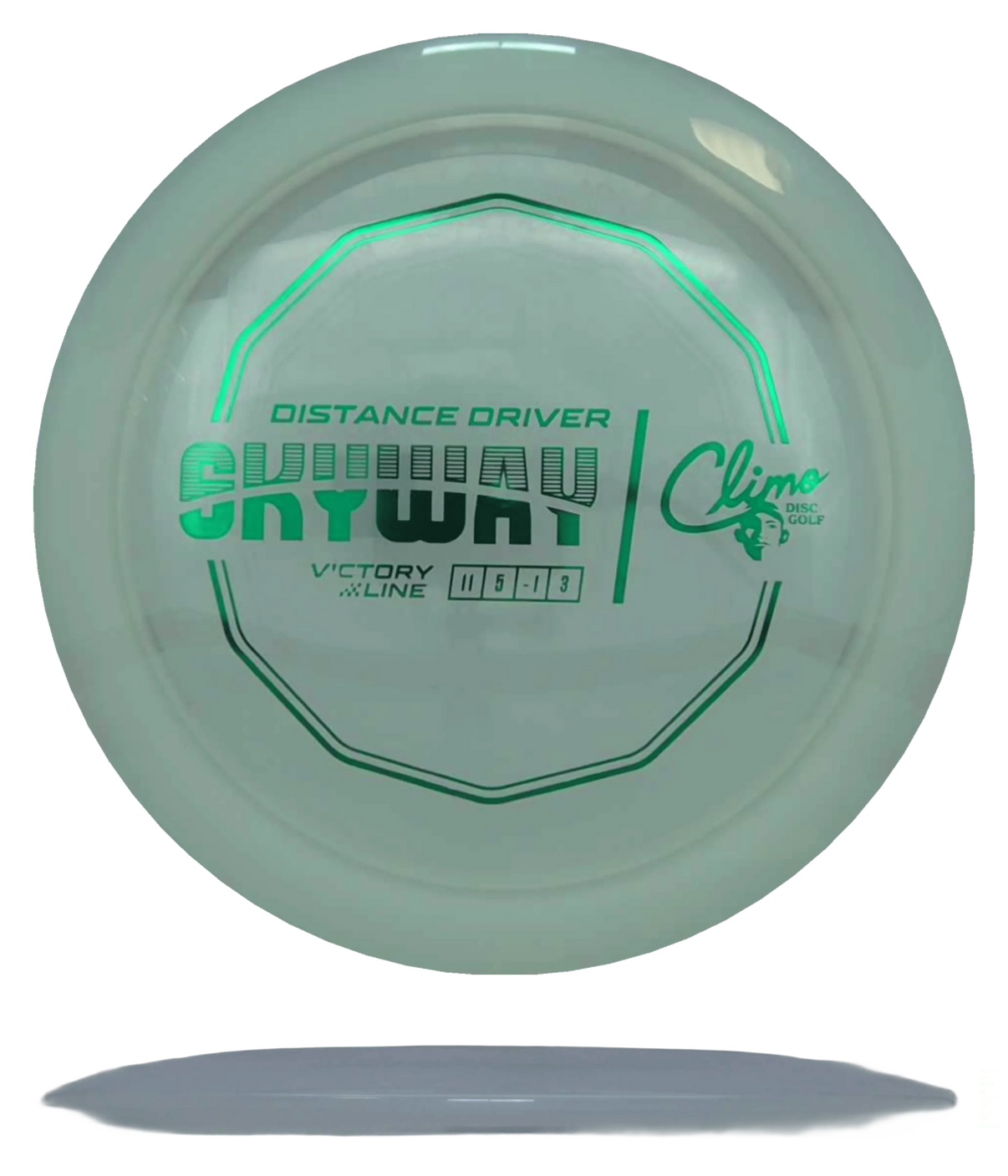 Climo Discs Skyway - Victory Line / 158g - Clear (Green Foil) - Skyline Disc Golf