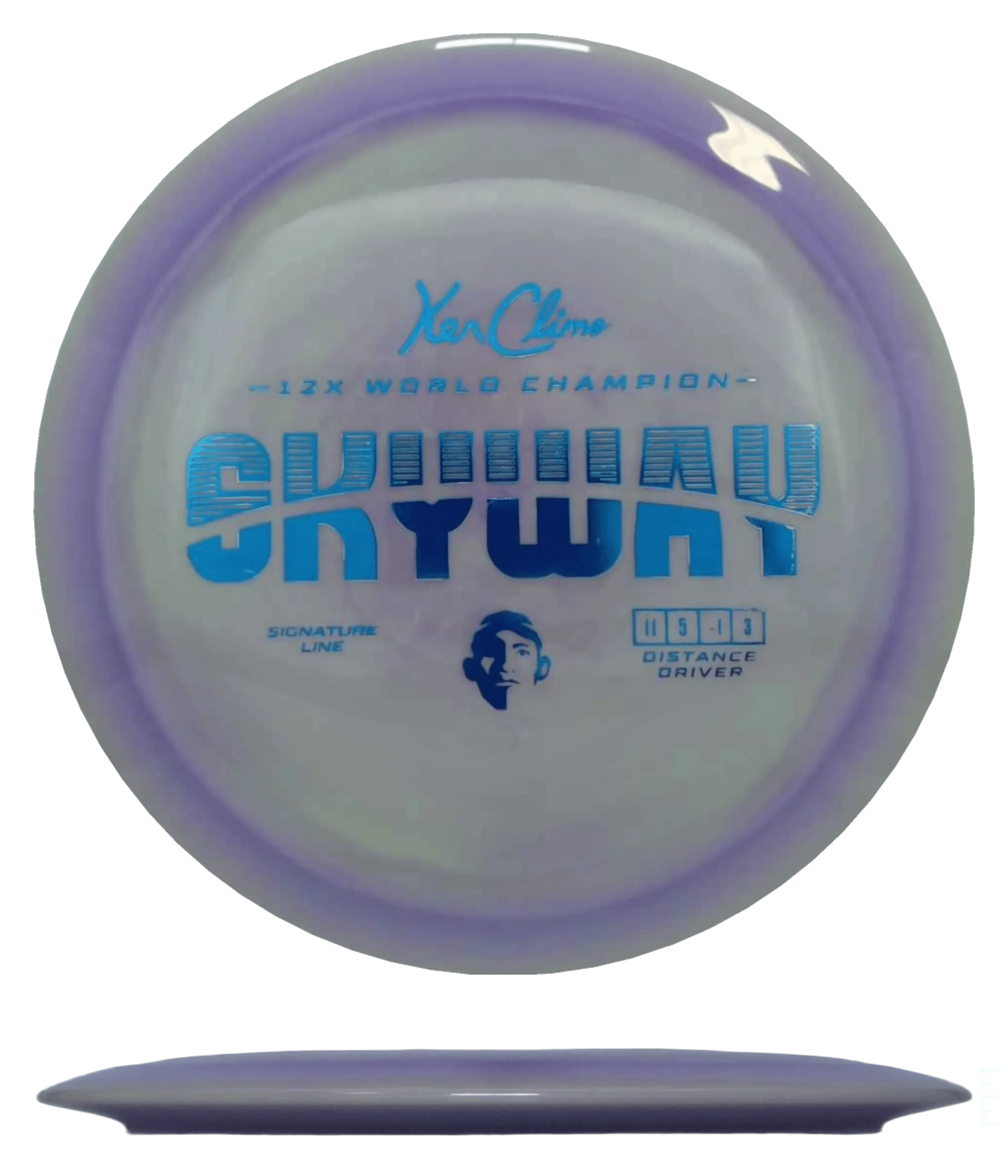 Climo Discs Skyway - Signature Line / 167g - Lavender Gray Swirl (Blue Foil) - Skyline Disc Golf