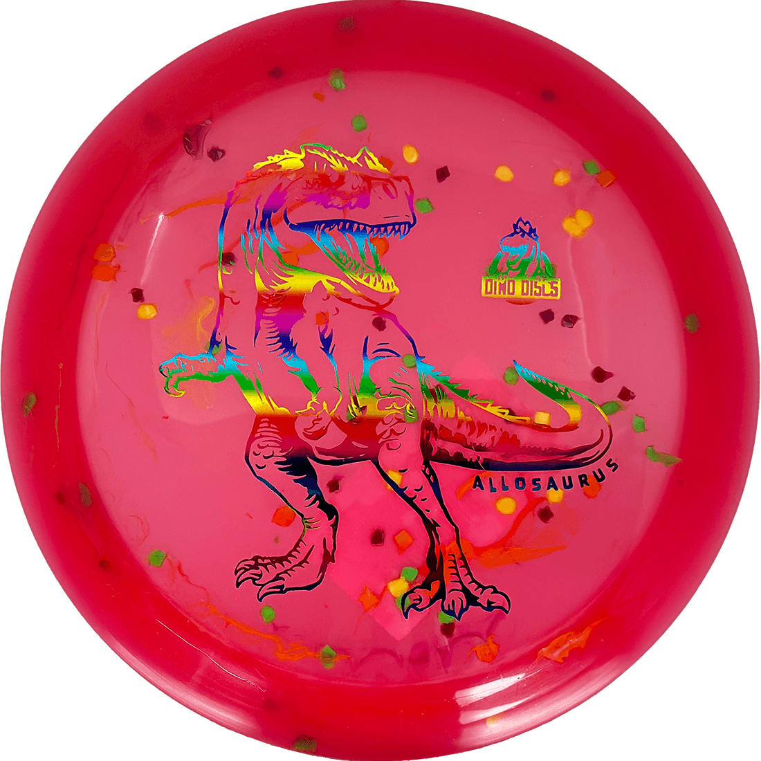 Dino Discs Allosaurus Dino Discs Allosaurus - Egg Shell / Unstamped - Red-ish Pink-ish (Rainbow Foil) - Skyline Disc Golf