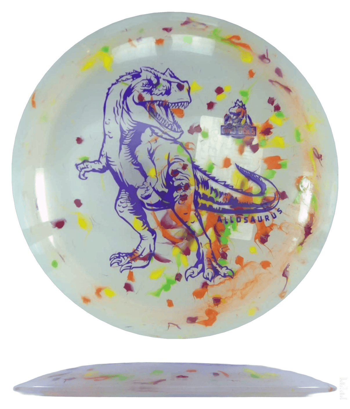 Dino Discs Allosaurus - Egg Shell / Unstamped - Clear (Gold) *003* - Skyline Disc Golf