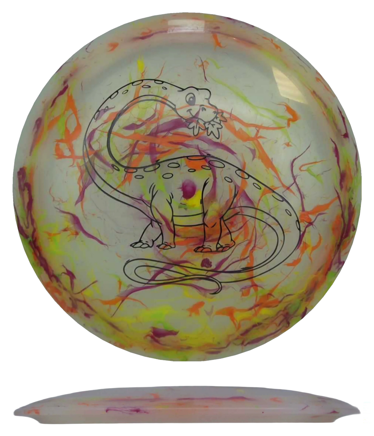 Dino Discs Diplodocus - Egg Shell / 126g - Multicolor (Black) *011* - Skyline Disc Golf