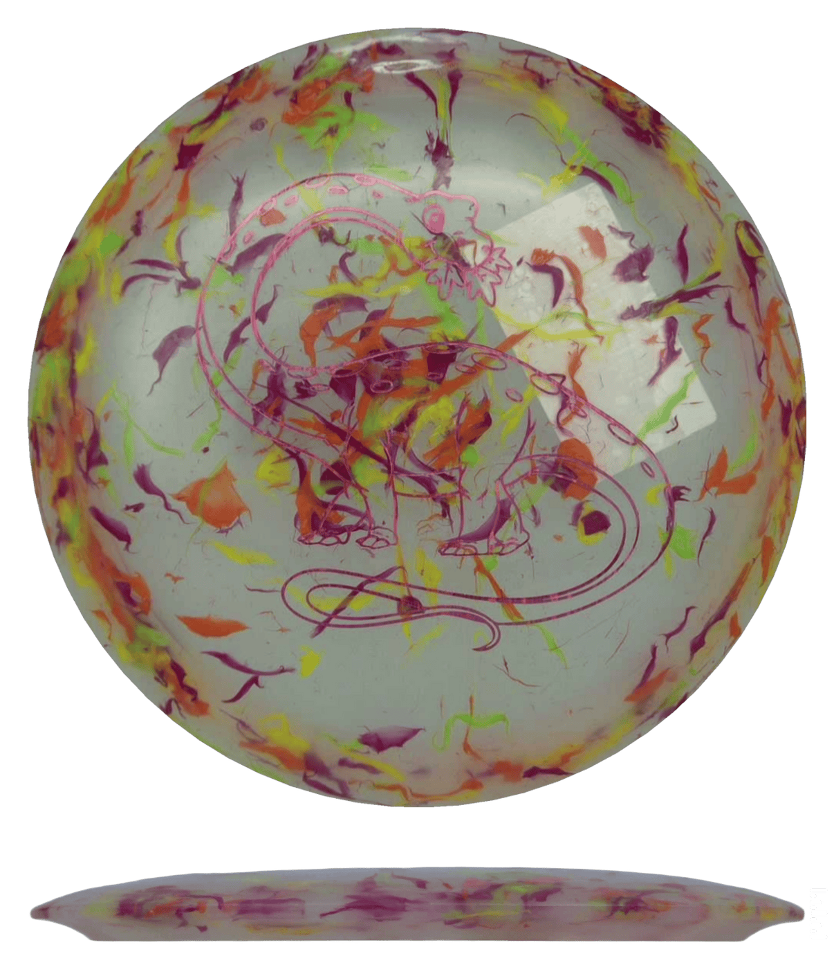128g - Clear Jawbreaker (Crimson Aqua) Egg Shell Dino Discs Diplodocus - Skyline Disc Golf