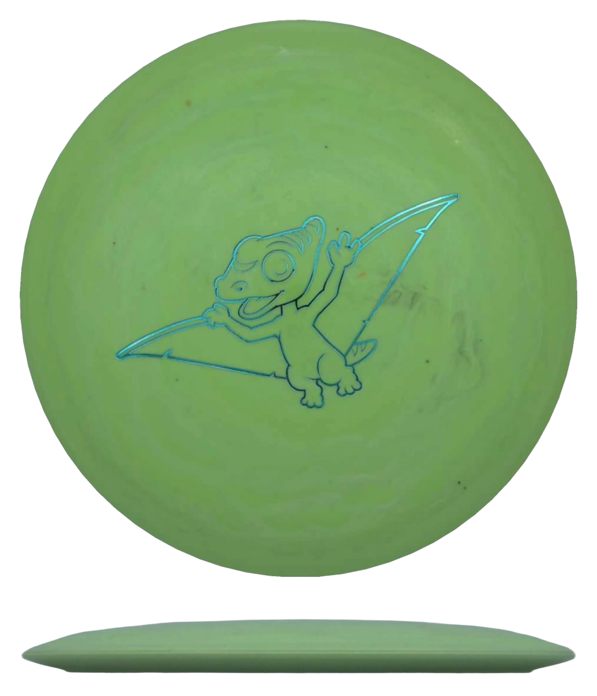 Dino Discs Pterodactylus - Egg Shell / 128g - Lime (Sky Blue Foil) - Skyline Disc Golf