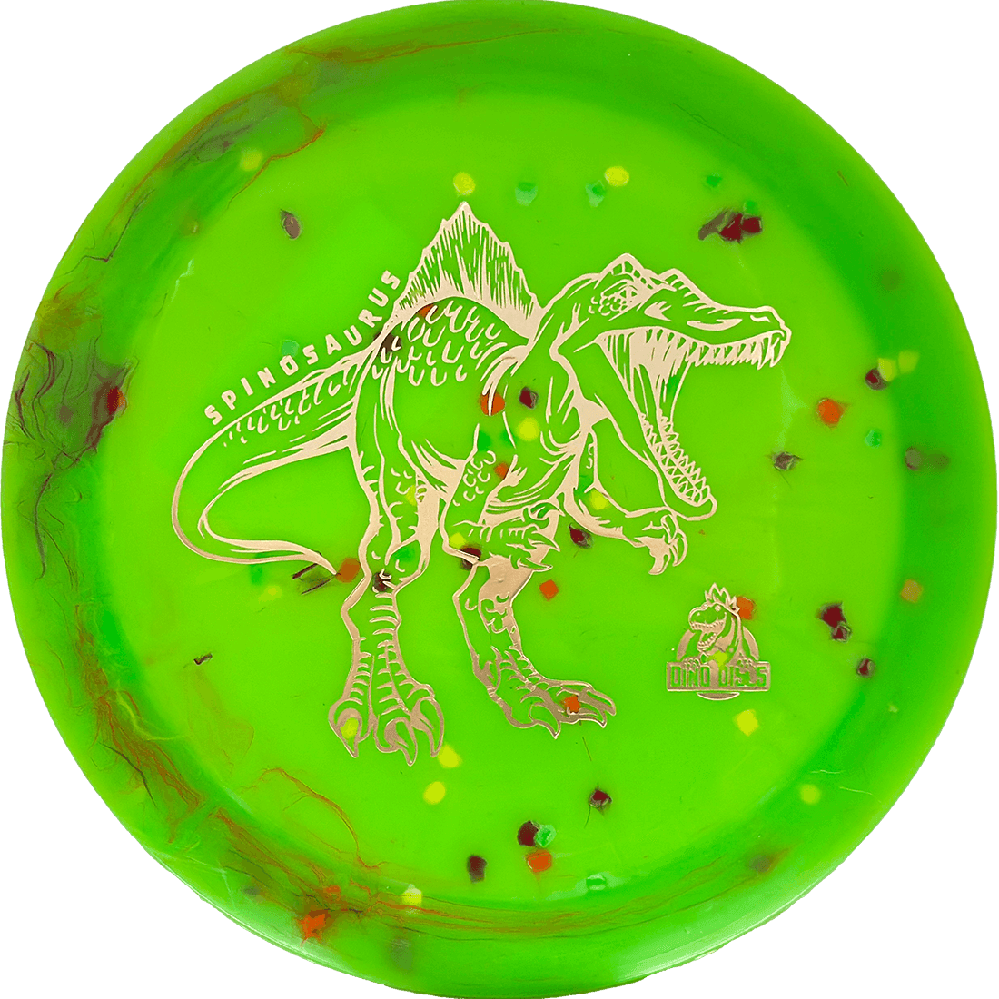 Unstamped - Lime Green (Rose Gold) Egg Shell Dino Discs Spinosaurus - Skyline Disc Golf
