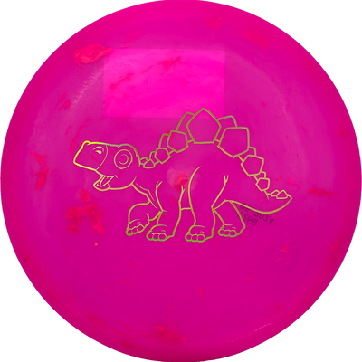 Dino Discs Stegosaurus Dino Discs Stegosaurus - Egg Shell / 126g - Hot Pink (Gold Chrome) - Skyline Disc Golf