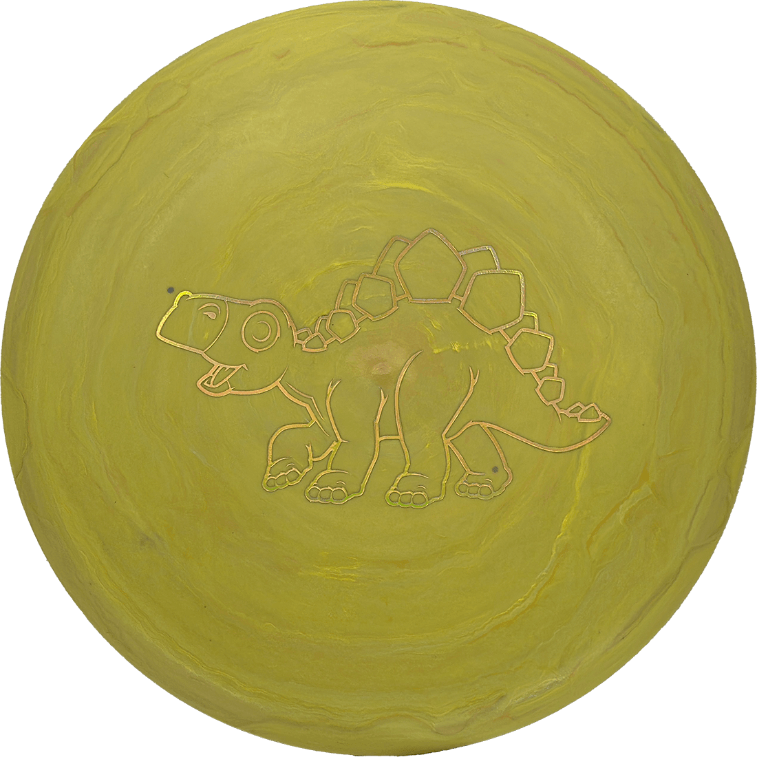 126g - Mustard Yellow (Gold Chrome) Egg Shell Dino Discs Stegosaurus - Skyline Disc Golf