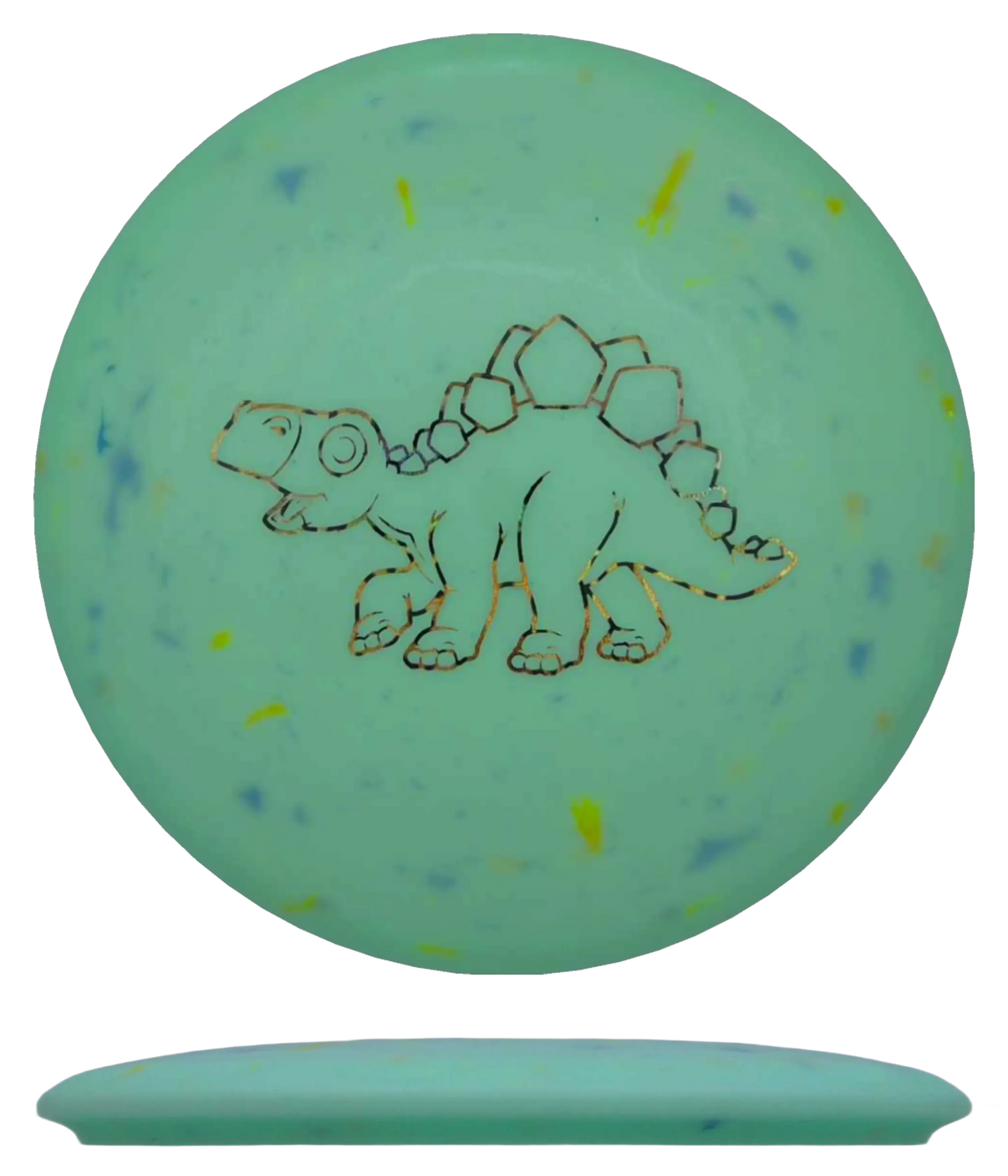 Dino Discs Stegosaurus - Egg Shell / 127g - Robins Egg (Chrome Leopard Print) - Skyline Disc Golf