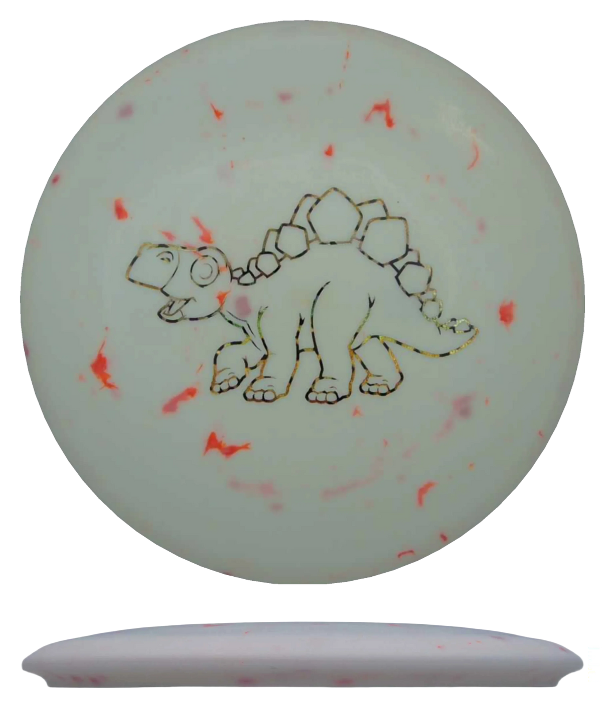 Dino Discs Stegosaurus - Egg Shell / 127g - Off-White (Chrome Leopard Print) - Skyline Disc Golf