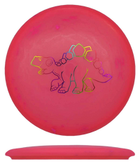 Dino Discs Stegosaurus - Egg Shell / 126g - Hot Pink (Rainbow Foil) - Skyline Disc Golf