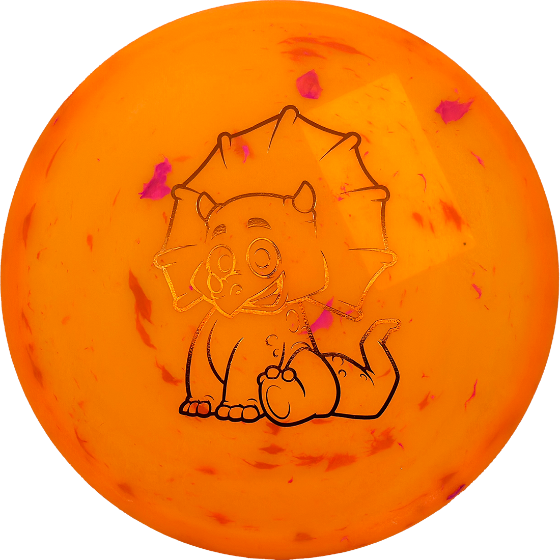 Dino Discs Triceratops Dino Discs Triceratops - Egg Shell / Unstamped - Orange (Orange Foil) - Skyline Disc Golf