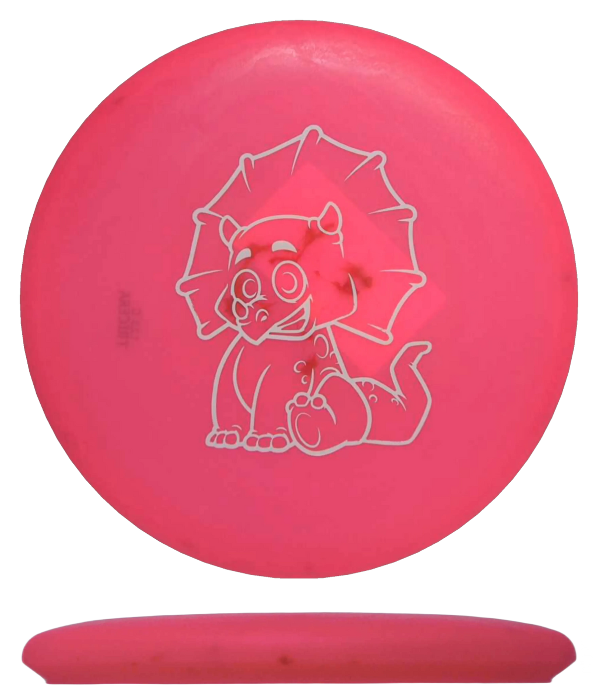 Dino Discs Triceratops - Egg Shell / 123g - Hot Pink (White) - Skyline Disc Golf