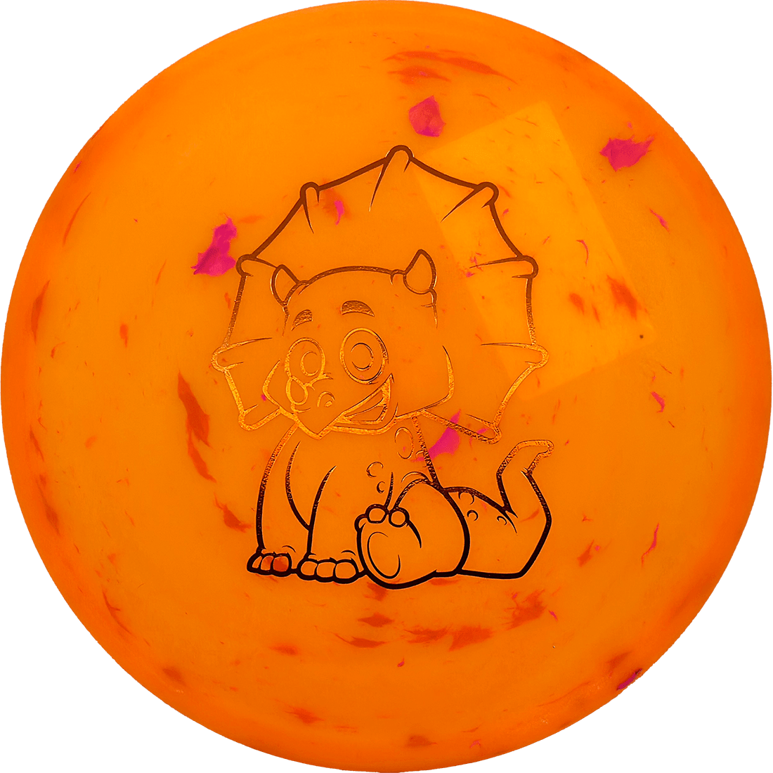 Dino Discs Triceratops Dino Discs Triceratops - Egg Shell / Unstamped - Orange (Orange Foil) - Skyline Disc Golf