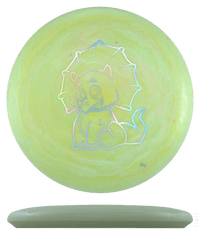 Dino Discs Triceratops - Egg Shell / 125g - Pea Green (Chrome) - Skyline Disc Golf
