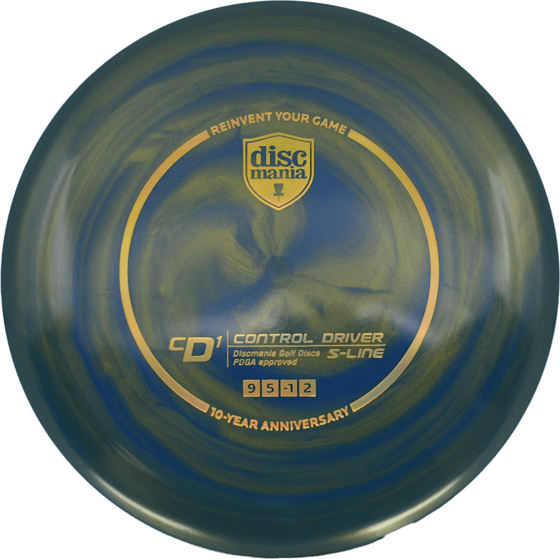 Discmania CD1 Discmania CD1 - Golden Swirl S-Line / 175g - Blue/Gold Swirl (Gold Chrome - 10th Anniversary) - Skyline Disc Golf