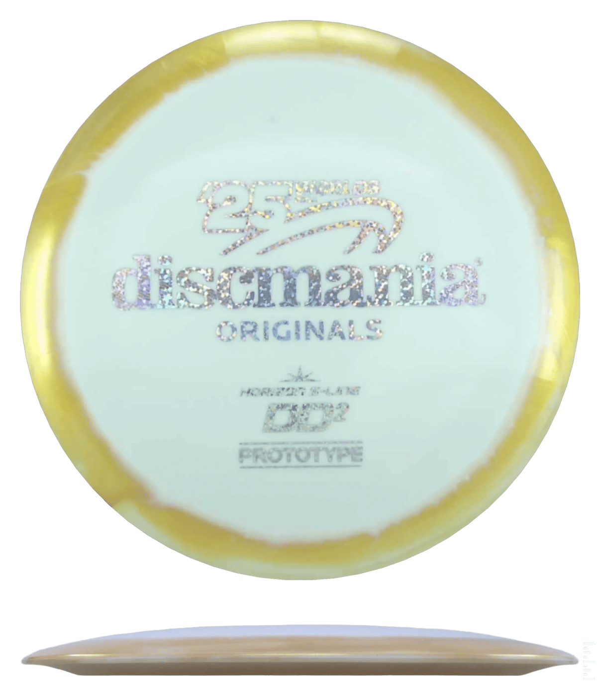 173g - White w/ Gold Rim (Silver Glitter) Prototype Horizon S - Line Discmania DD2 - Skyline Disc Golf