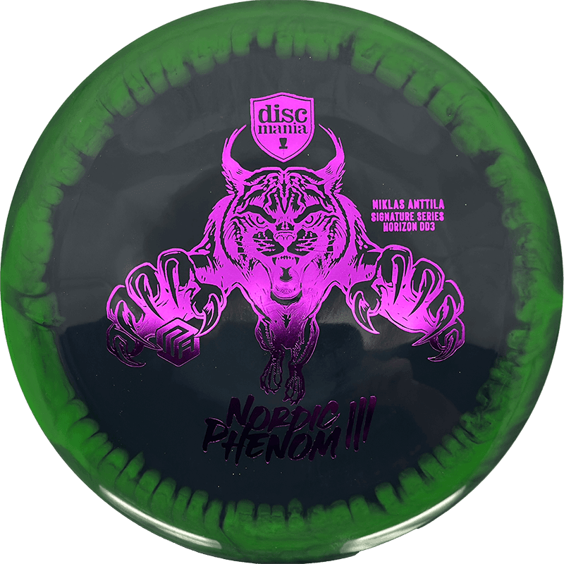Discmania DD3 - Horizon S-Line - Niklas Anttila Signature Series / 175g - Charcoal w/ Lime Rim (Magenta Foil - Nordic Phenom III) *1035*
