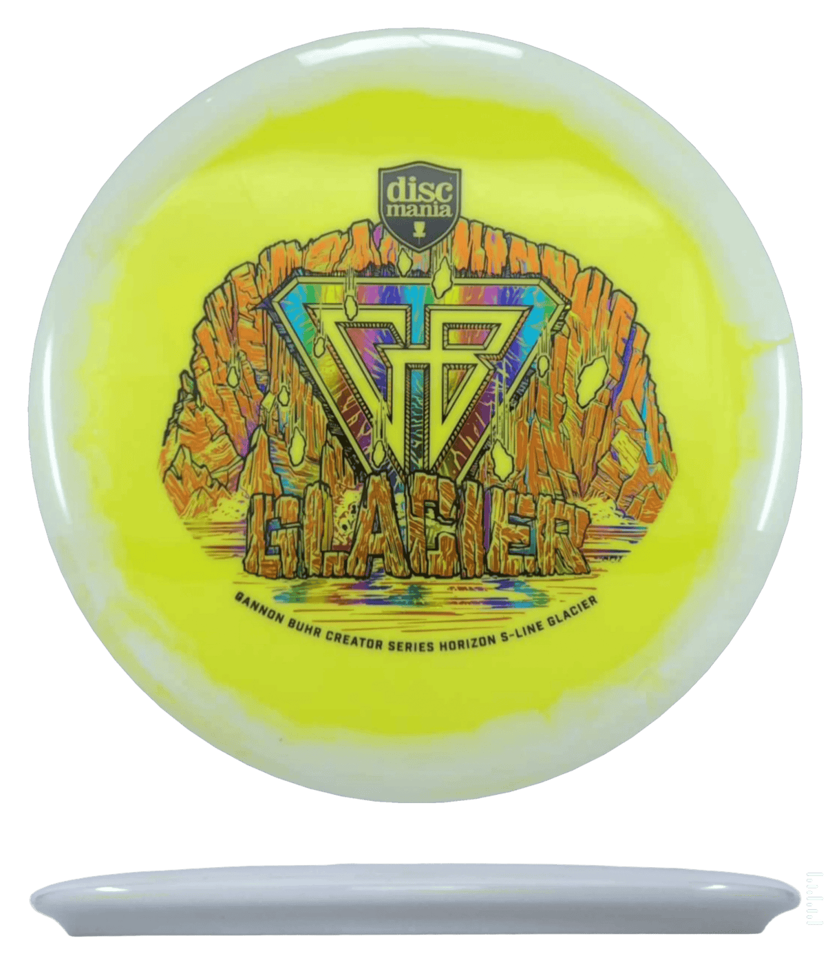 180g - Yellow w/ Cream Rim (Rainbow/Orange Foil) Horizon S - Line Discmania Glacier - Skyline Disc Golf