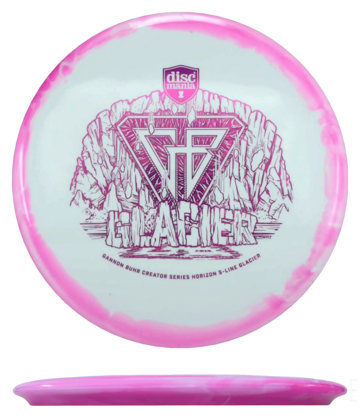 178g - White w/ Pink Rim (Magenta Shatter) Horizon S - Line Discmania Glacier - Skyline Disc Golf