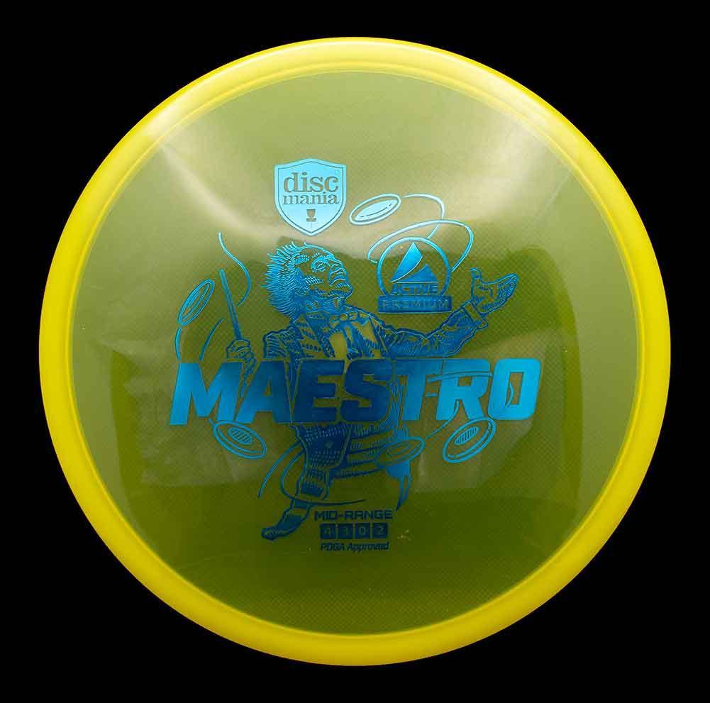 Discmania Maestro Discmania Maestro - Active Premium / 165-170g - Yellow (Blue Foil) - Skyline Disc Golf