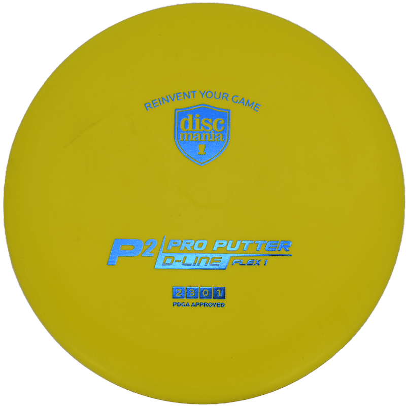 Discmania P2 - D-Line (Flex 1) / 176g - Yellow (Blue Foil w/ Red Sky God Bottom Stamp) - Skyline Disc Golf