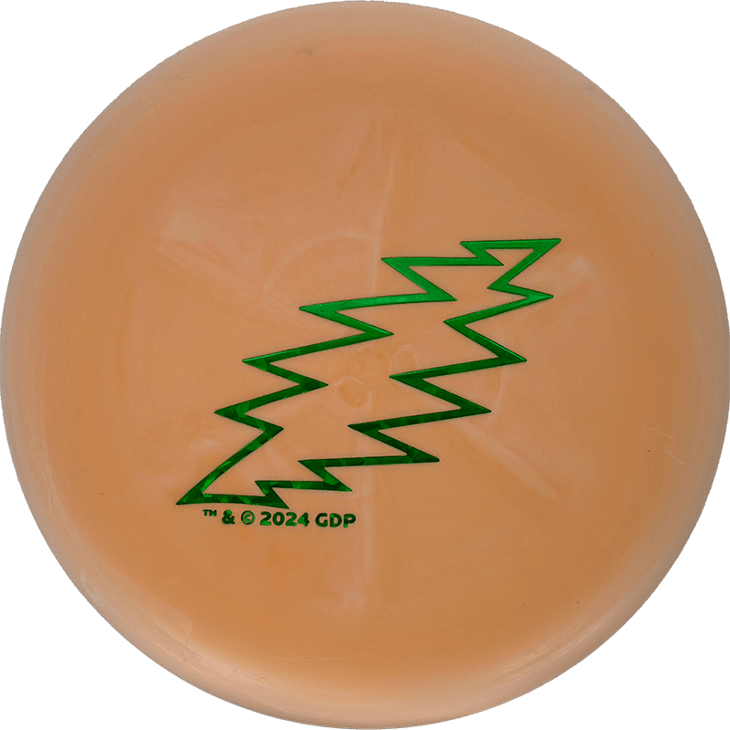 Discmania Rainmaker - Eagle McMahon Creator Series Discmania Rainmaker - Eagle McMahon Creator Series - Glow D-Line (Flex 1) / 175g - Orangesicle (Green Shatter - Grateful Dead Lightning Bolt) *1011* - Skyline Disc Golf