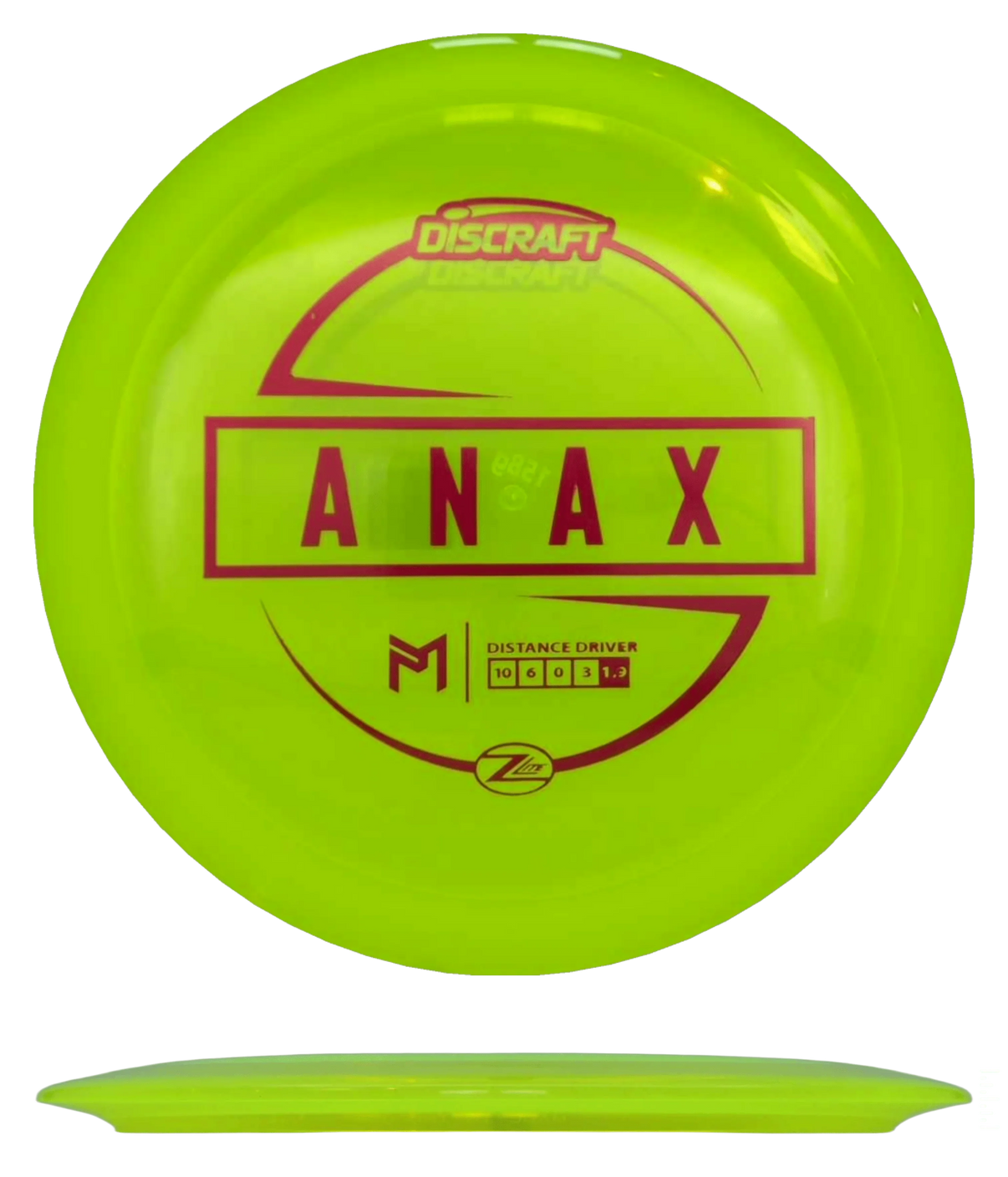 Discraft Anax - Z Lite / 158g - Highlighter Yellow (Red Foil) - Skyline Disc Golf