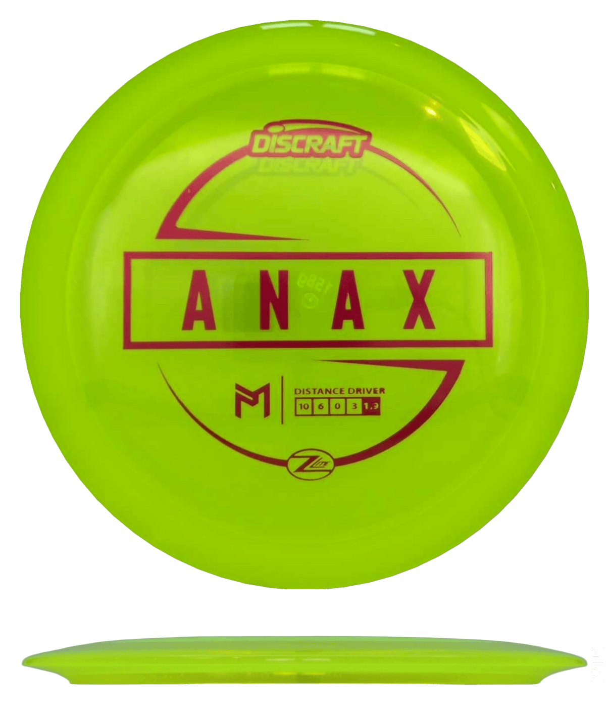 158g - Highlighter Yellow (Red Foil) Z Lite Discraft Anax - Skyline Disc Golf