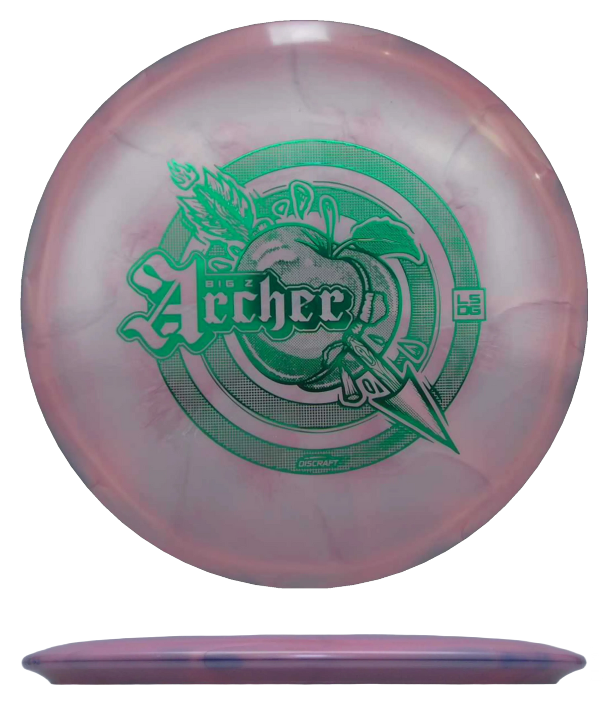 Discraft Archer - Big Z Swirl - 2026 Ledgestone (Season One) / 174g - Pink Swirl (Green Foil) - Skyline Disc Golf