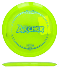 167 - 69g - Highlighter Yellow (Blue Hearts) *103* Z Line Discraft Archer - Skyline Disc Golf