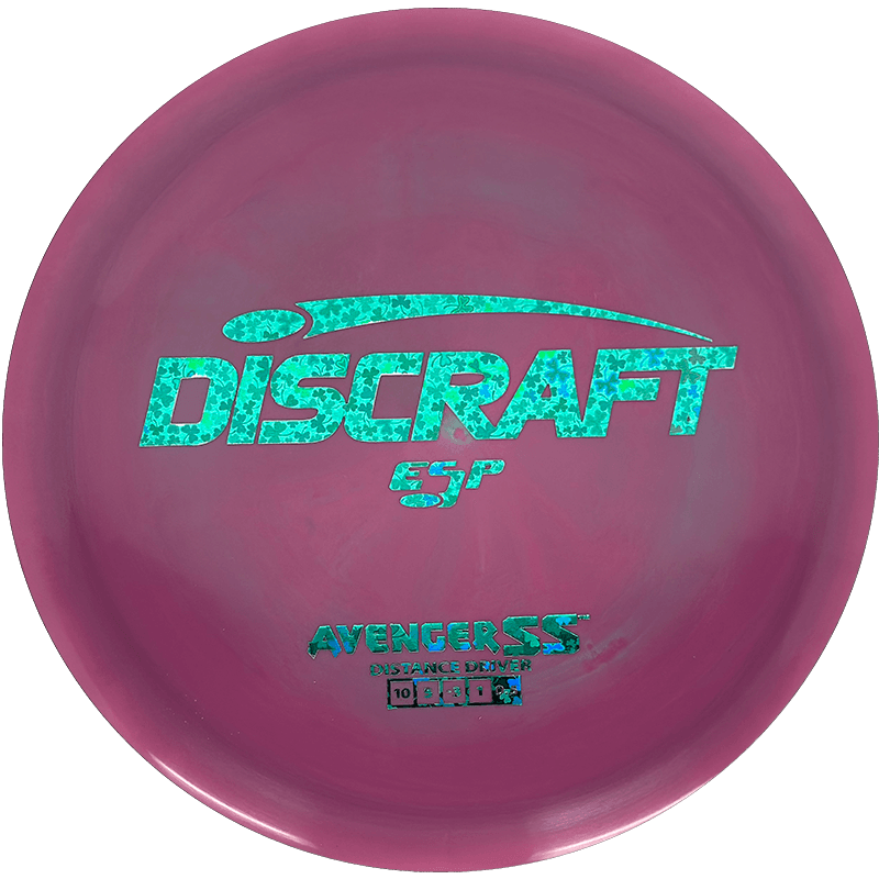 Discraft Avenger SS Discraft Avenger SS - ESP / 173-74g - Pink/Mauve Swirl (Blue Shamrocks) - Skyline Disc Golf