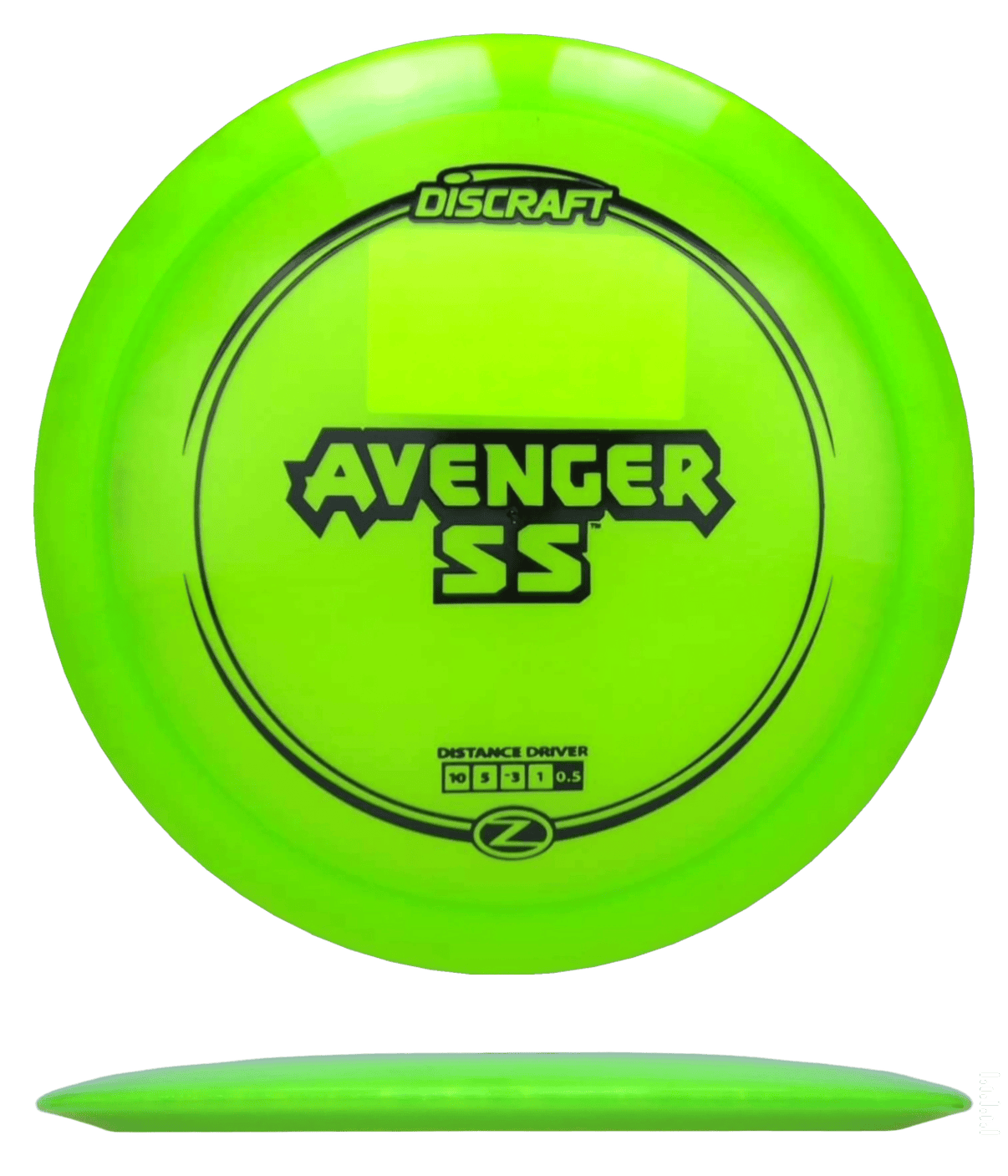 167 - 69g - Lime (Black) Z Line Discraft Avenger SS - Skyline Disc Golf