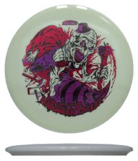 177+ - White (Red Foil/Scratched Magenta Foil) Tri Foil Glo Discraft Buzzz - Skyline Disc Golf