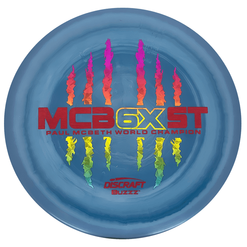 Discraft Buzzz - Paul McBeth 6x Claw Edition Discraft Buzzz - Paul McBeth 6x Claw Edition - ESP / 177+ - Blue Swirl (Rainbow Shatter) - Skyline Disc Golf