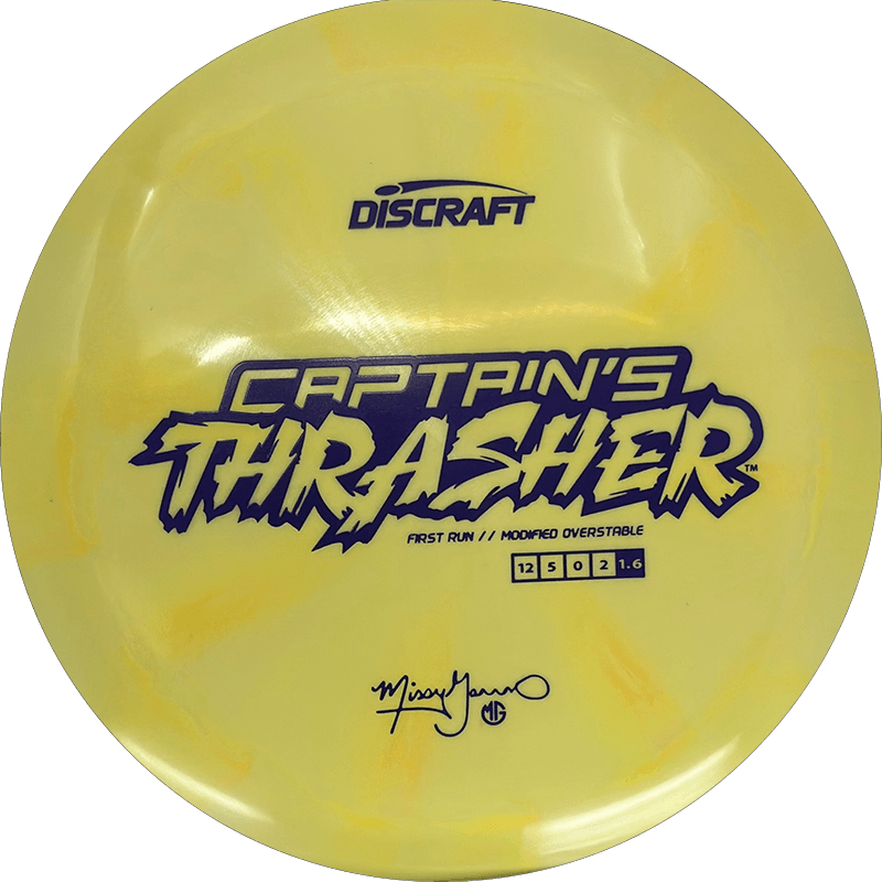 Discraft Captain's Thrasher Discraft Captain's Thrasher - Special Blend ESP - First Run / 173-74g - Banana Burst (Navy Blue) - Skyline Disc Golf