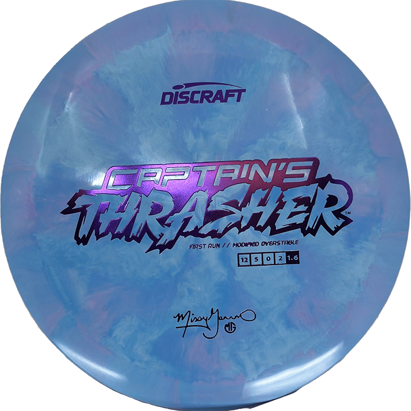 Discraft Captain's Thrasher Discraft Captain's Thrasher - Special Blend ESP - First Run / 173-74g - Sky Blue Burst (Royal Purple Foil) - Skyline Disc Golf