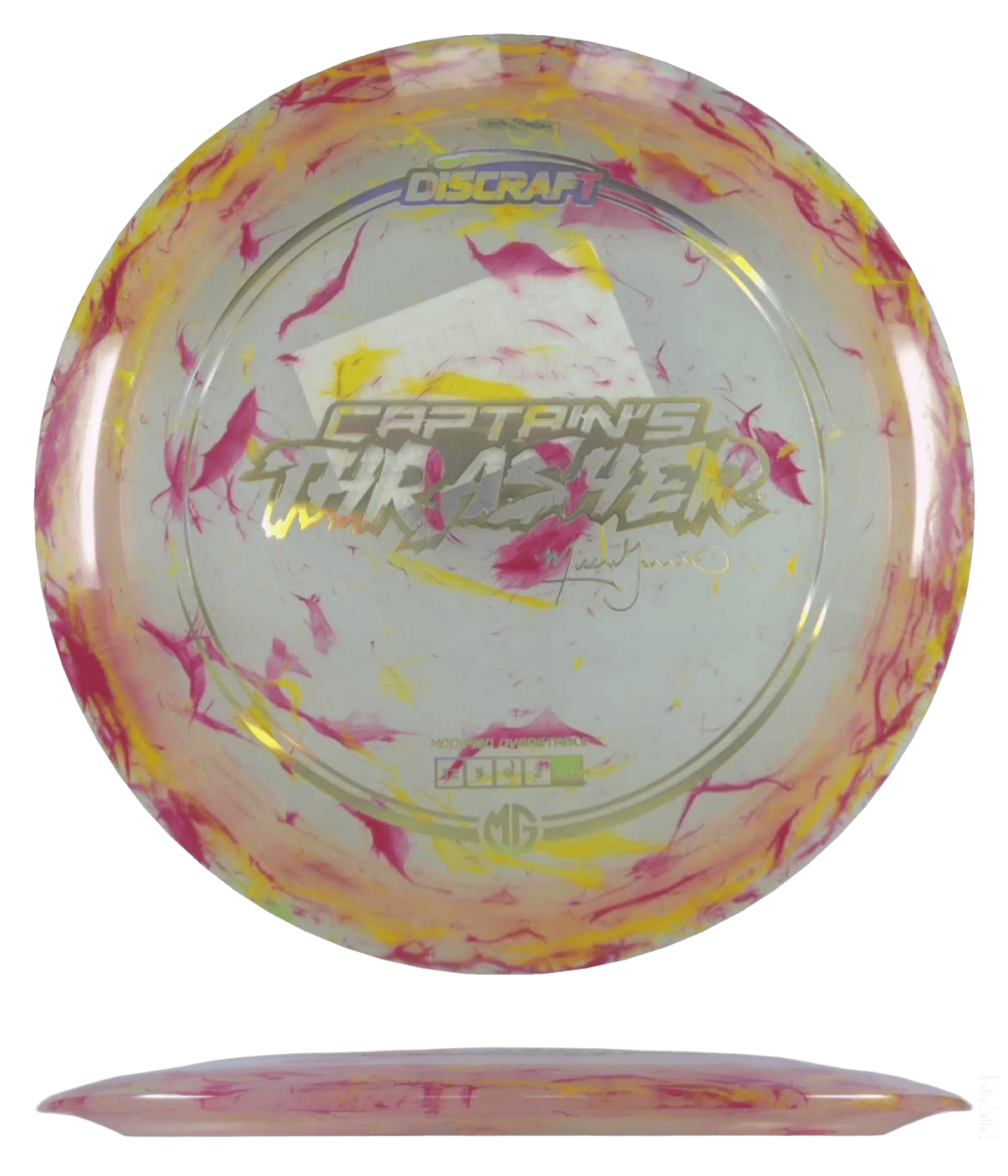 170 - 72g - Red/Yellow Jawbreaker (Gold Chrome) Z FLX Jawbreaker Discraft Captain's Thrasher - Skyline Disc Golf
