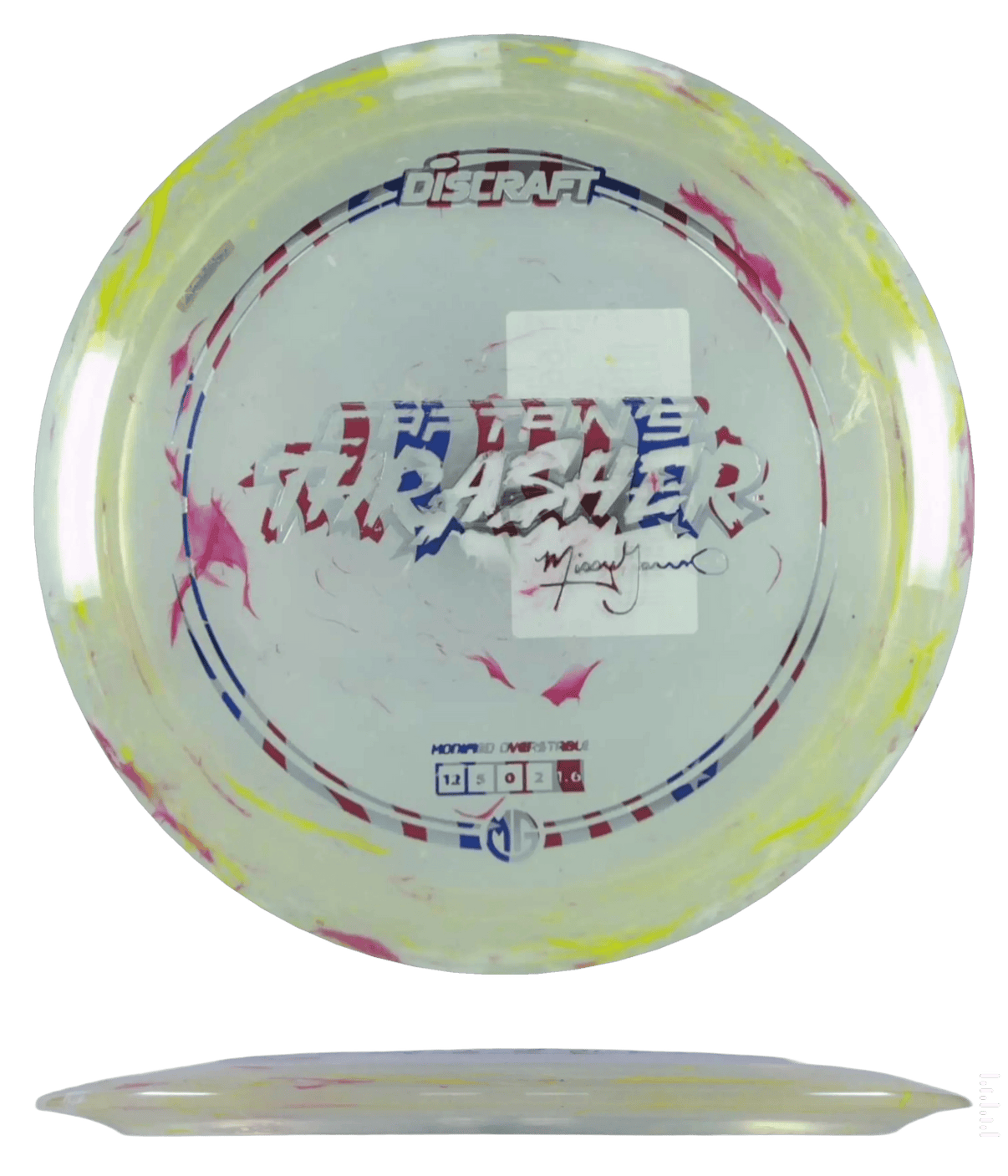 173 - 74g - Red/Yellow Jawbreaker (Flag Foil) Z FLX Jawbreaker Discraft Captain's Thrasher - Skyline Disc Golf