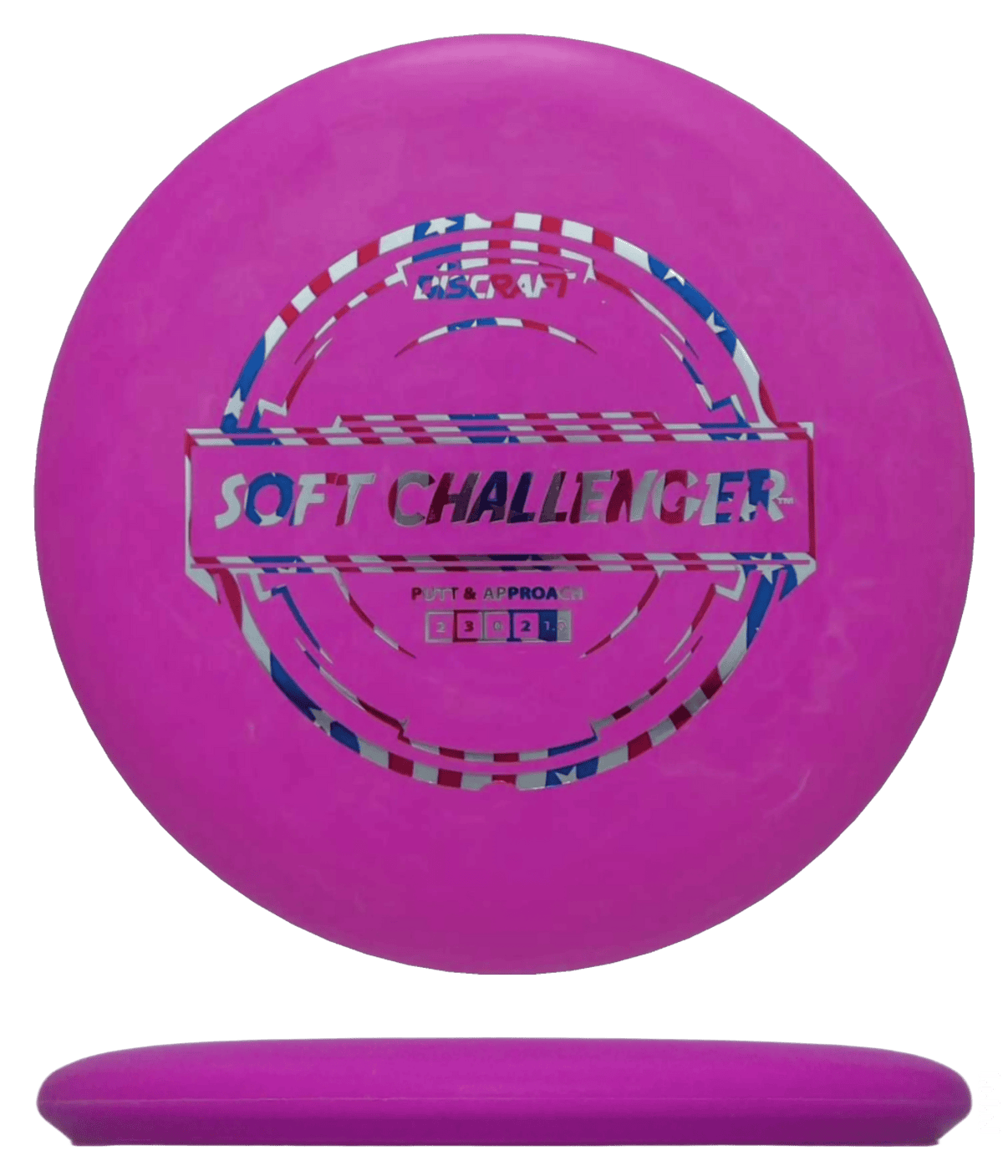 170 - 72g - Pink (Flag Foil) Putter Line Soft Discraft Challenger - Skyline Disc Golf