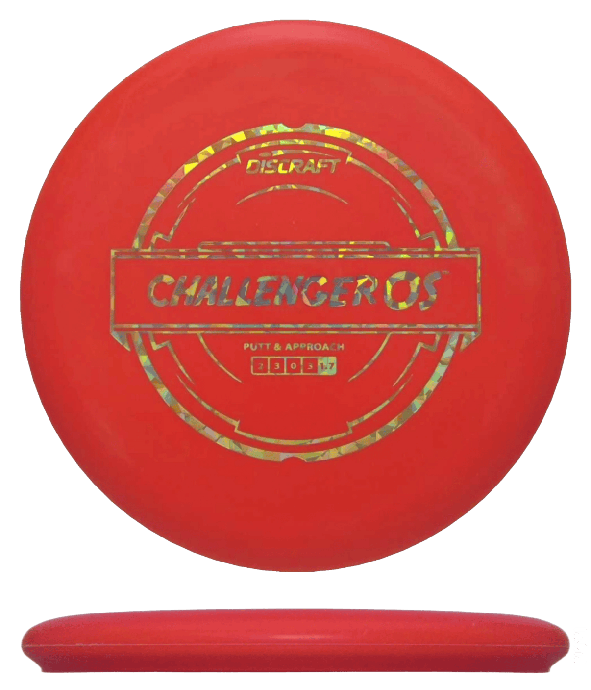 171g - Orange (Gold Shatter) Putter Line Discraft Challenger OS - Skyline Disc Golf